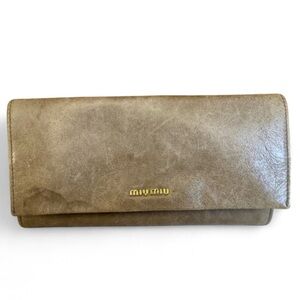 Miu Miu Genuine Leather Fold-Over Wallet REDUCED!